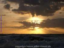 Sonnenuntergang im Fischland am Strand  bei Wustrow